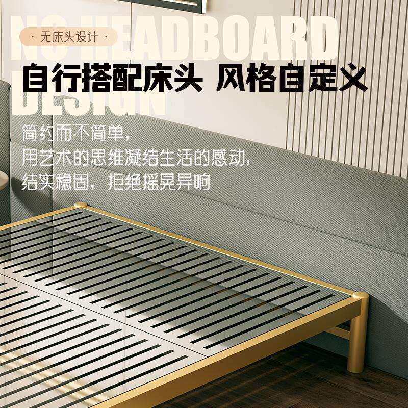 304不锈.钢床1.米15m现简约榻榻米环保非铁艺8钢床架卧室双代简约