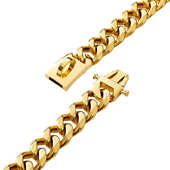 15mm金色狗链钛钢不锈钢六面磨链条宠物狗狗金属项圈