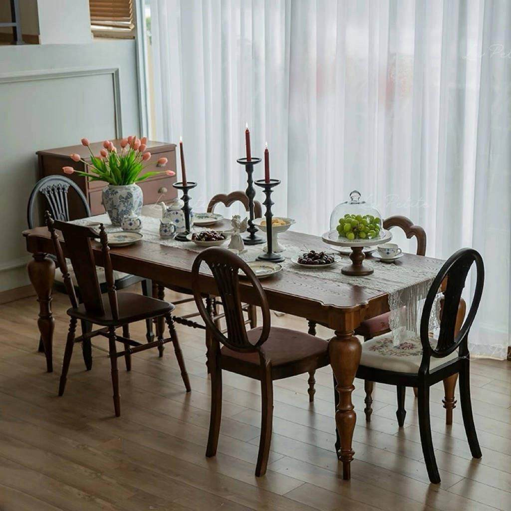 法式覆古实木餐桌美式极简客厅长桌会客洽谈桌书桌大板桌咖啡桌,住宅家具,实木餐桌,淘宝优惠券,粉丝福利购,淘宝优惠卷