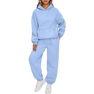 Womens 2 Outfits Lounge Hoodie Sweatsuit Sets Oversized