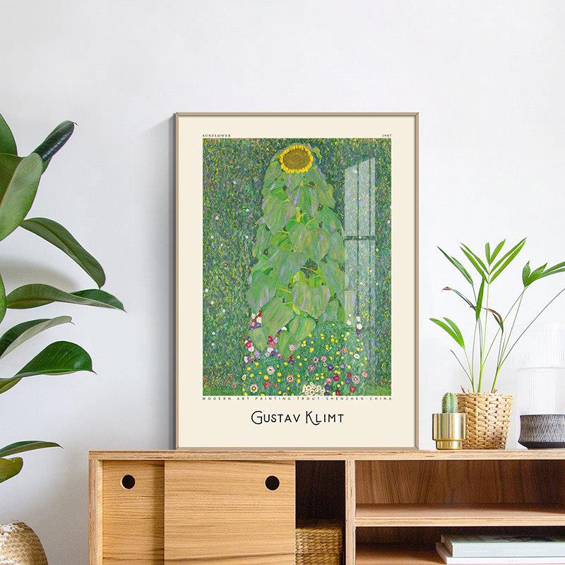 鳟鱼克里姆特艺术画 画装饰画 画饭厅玄关现代卧室壁画 画客厅向