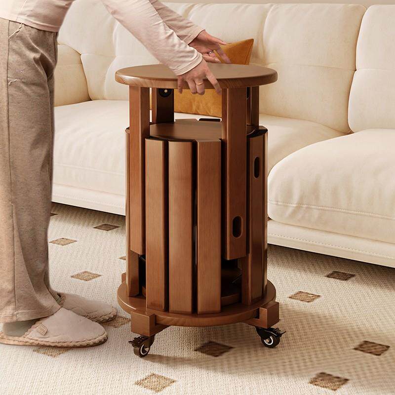 实木堆叠凳客餐厅家用可叠放凳子待客备用叠叠乐圆凳收纳组合餐凳