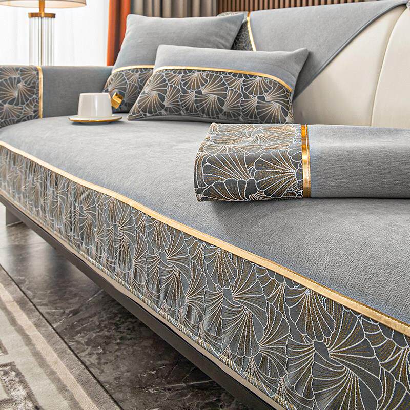 DOA 四季通用雪尼尔沙发垫现代高端防滑皮沙发套罩巾盖布坐垫子