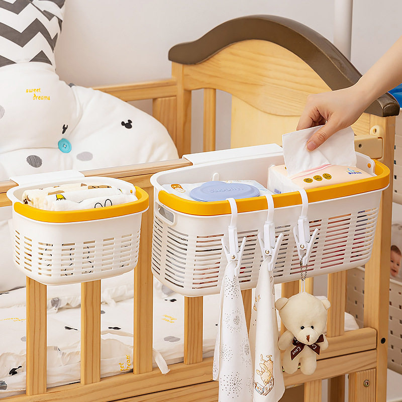 婴儿床边挂篮床挂儿童宝宝床头围栏尿不湿尿片收纳盒尿布袋挂袋筐,居家布艺,挂袋,淘宝优惠券,粉丝福利购,淘宝优惠卷