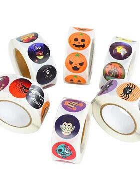 500pcs Halloween Pumpkin Sticker Trick Or Treat Candy Cookie