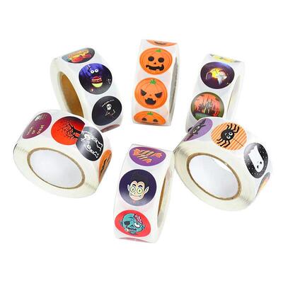 500pcs Halloween Pumpkin Sticker Trick Or Treat Candy Cookie