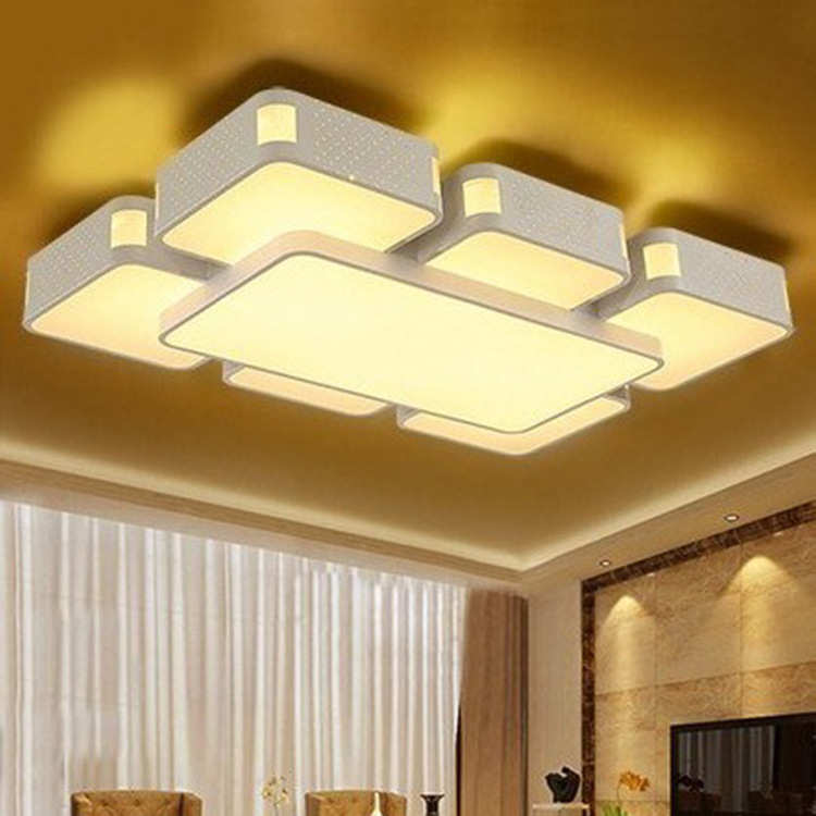 包邮led吸顶灯 现代简约异形长方形客厅灯卧室灯餐厅灯具铁艺灯饰