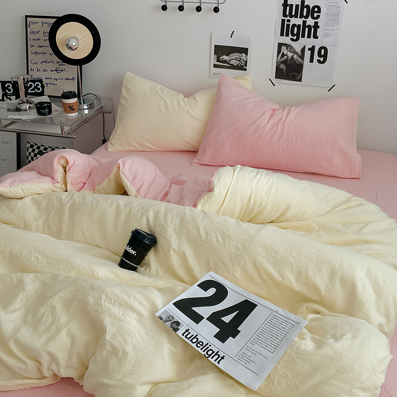 水洗棉四件套超柔亲肤学生宿舍床笠款三件套床单被套被罩厂家直销,床上用品,床品套件/四件套/多件套,淘宝优惠券,粉丝福利购,淘宝优惠卷