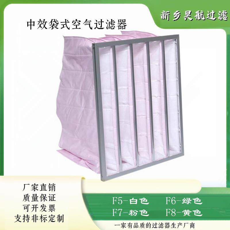 现货F5F6F7F8F9中效除尘过滤袋595x595x381x6P空气净化配件过滤网