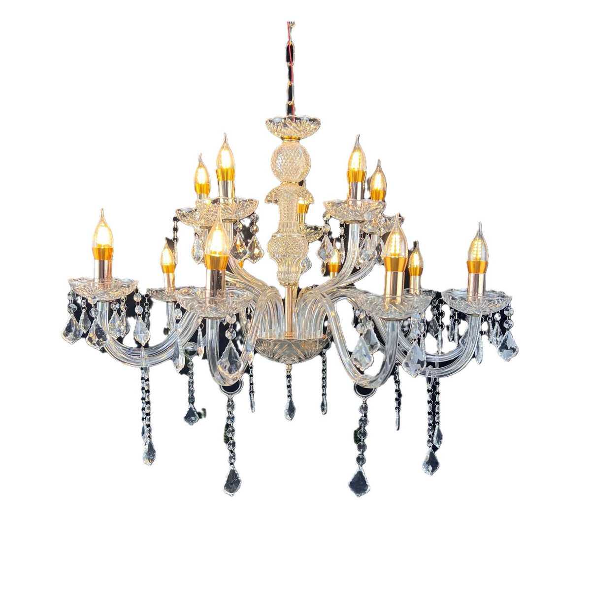 2024新款灯具亚克力烤管水晶吊灯婚礼堂装饰婚礼吊灯婚庆道具