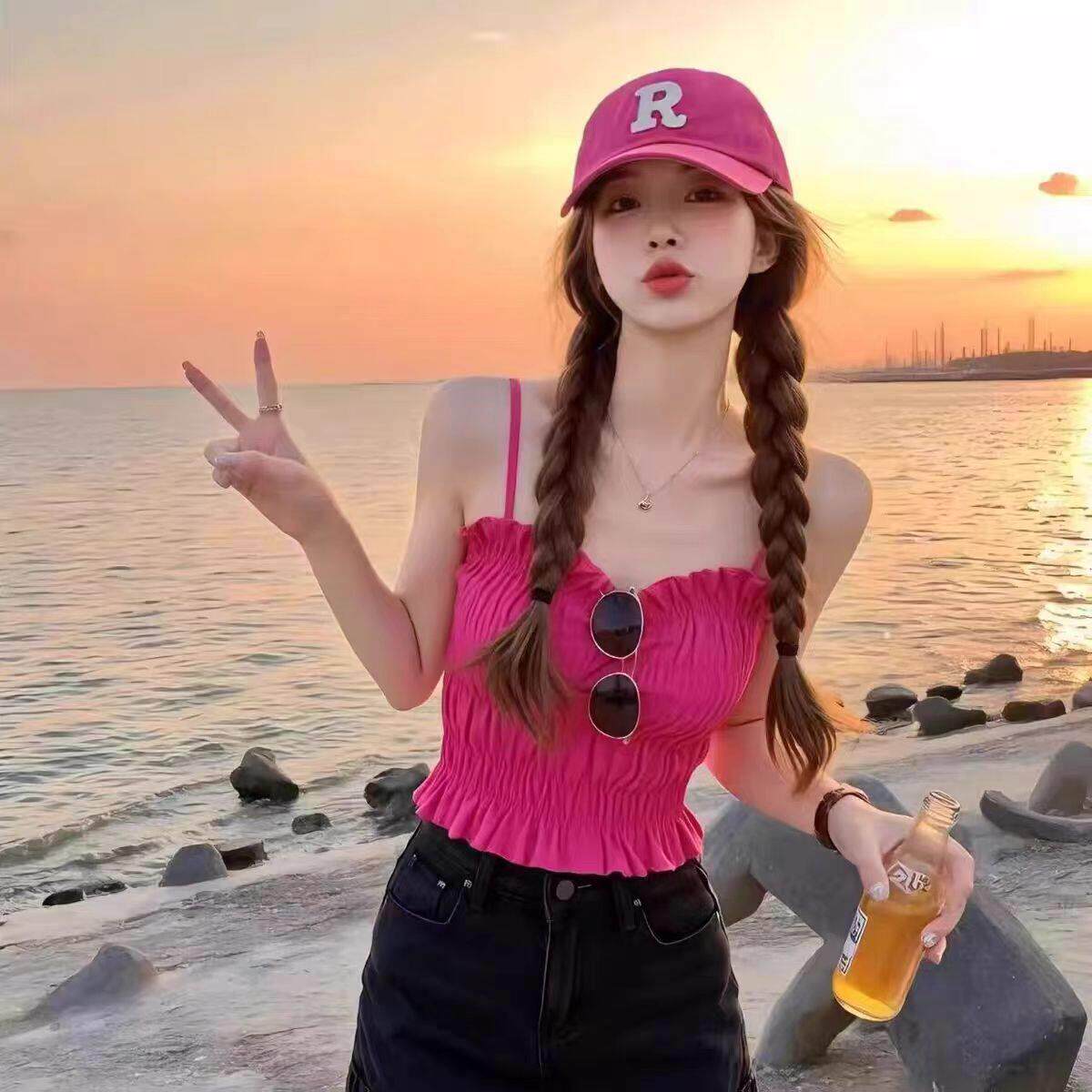 假发帽子一体女长发辫子时尚光头可戴显脸小彷真发丝R字母棒球帽