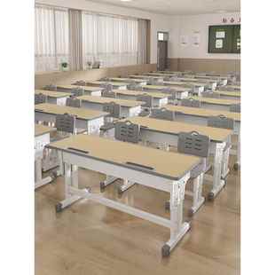 双人课桌椅中小学生辅导班培训机构桌椅学校教室儿童学习写字桌子