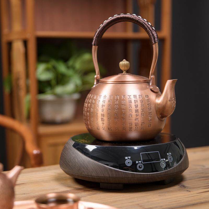 铜壶烧水壶纯铜茶壶紫铜煮水煮茶壶手工家用茶具电陶炉套装