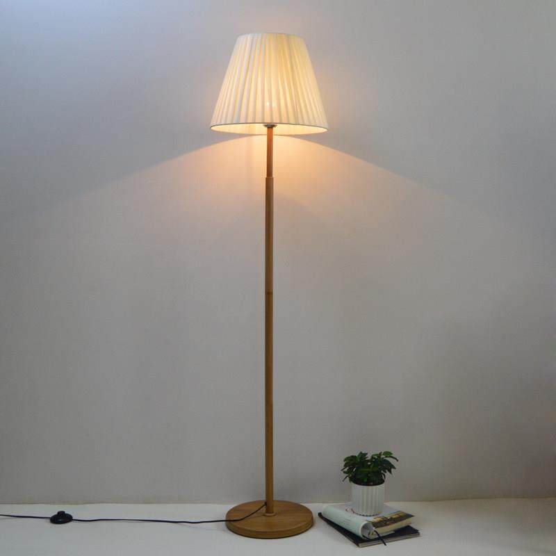 简约现代落地灯暖色光百褶丝布艺灯罩客厅创意台立式卧室床头地埋