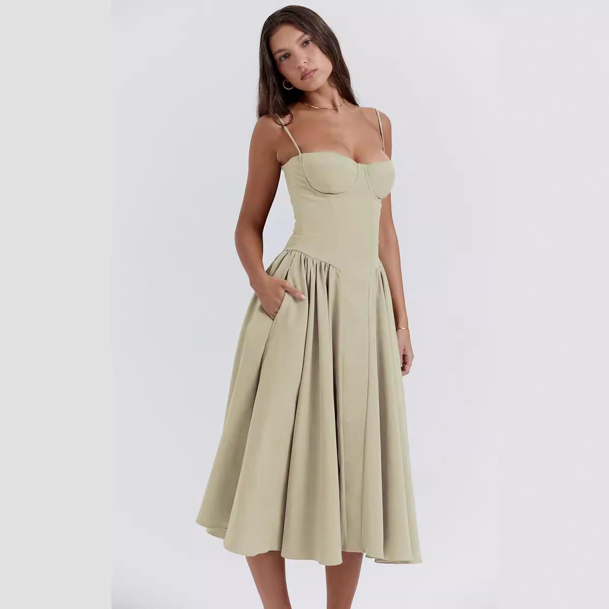 Women Dress Suspender Outfit Dopamine Style Palace Skirt
