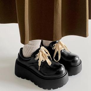 复古黑色英伦风厚底小皮鞋女2026新款秋冬配裙子百搭玛丽珍单鞋子