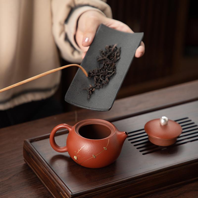 德化陶瓷茶壶泡茶家用紫砂壶单壶套装茶具细密滤孔鎏银锔钉西施壶