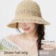 草帽假发一件式 2025新草帽春夏太阳帽休闲渔夫帽太阳帽头饰秃 女式