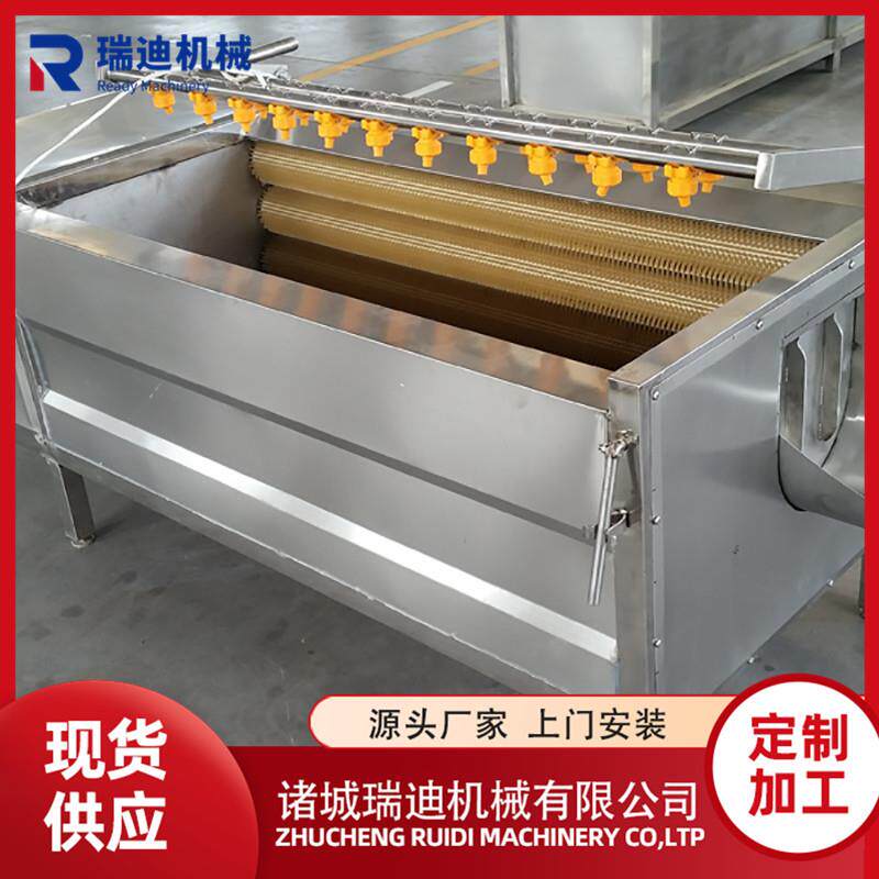 扇贝海虹毛刷清洗机带壳海产品除杂去泥设备平行式毛辊清洗机
