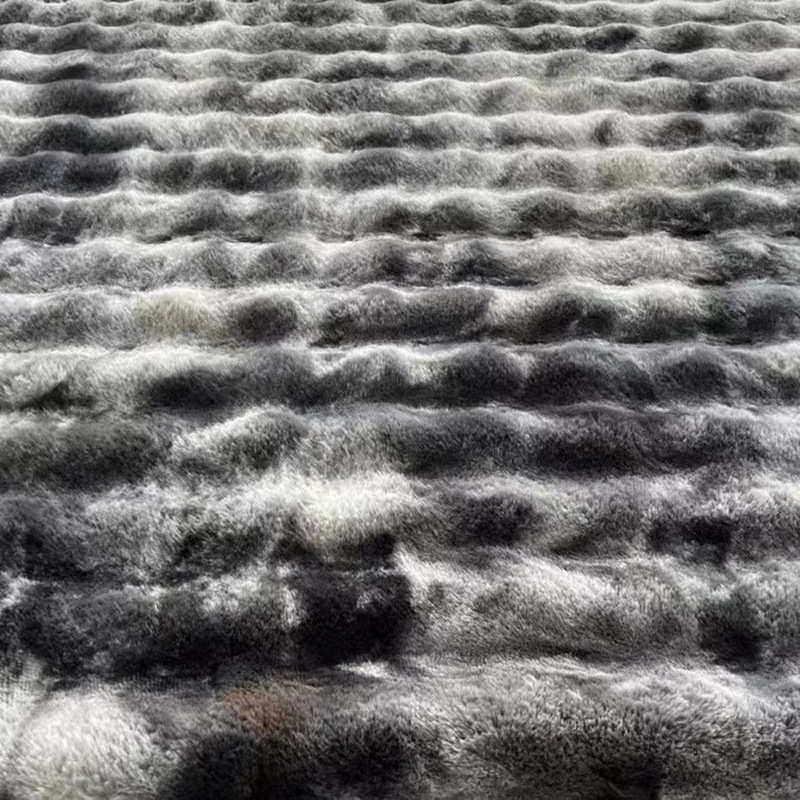 Набивные ткани 兔毛泡泡绒扎染高档服装面料 提印花起泡绒抱枕沙发毛绒布料批发