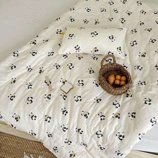 子[快乐卧类室]宝宝一体季被全棉NNZ大豆A四双层纱一体被小枕套枕