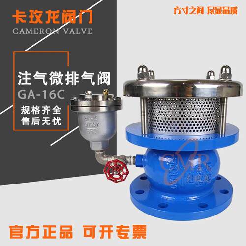 GA注气微排气阀铸钢/不锈钢法兰排气阀AV080复合真空破坏阀DN100