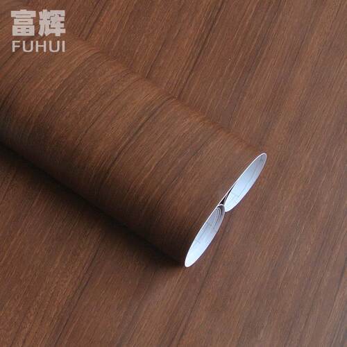 棕色木纹膜自粘墙纸电器展柜贴纸家具翻新加厚防水阻燃波音软片