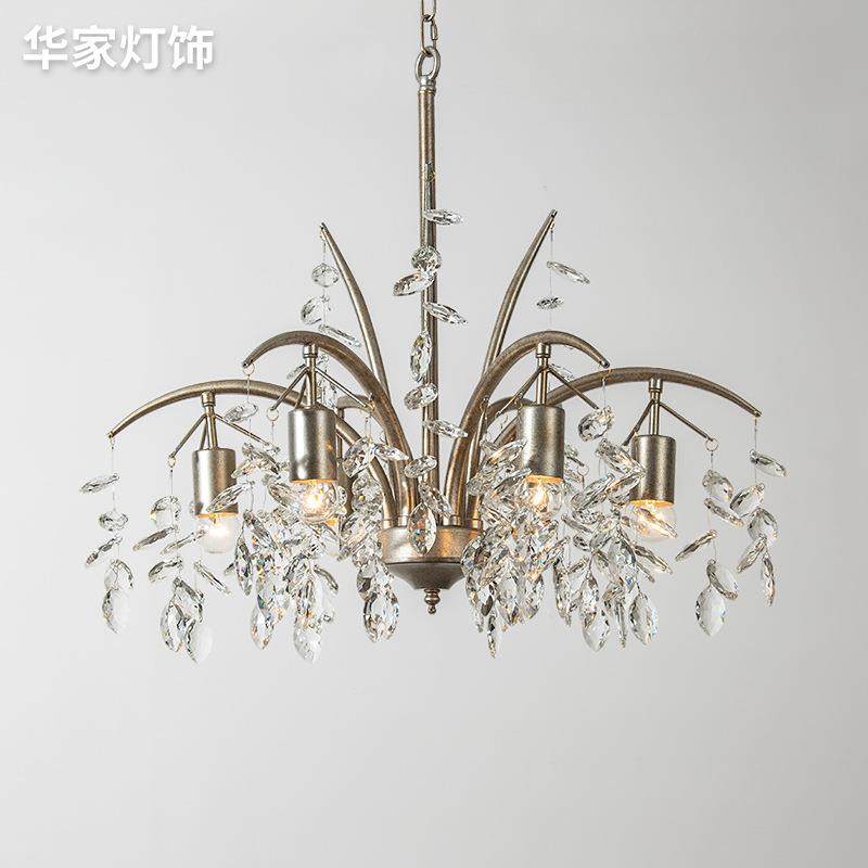 美式乡村吊灯客厅灯餐厅创意法式个性灯饰复古怀旧卧室书房水晶灯