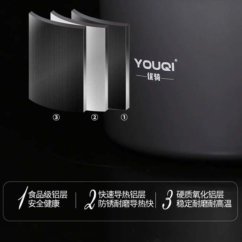 优骑户外锅具露营烧水壶炊具装备便携野营装备用品野营套锅餐具
