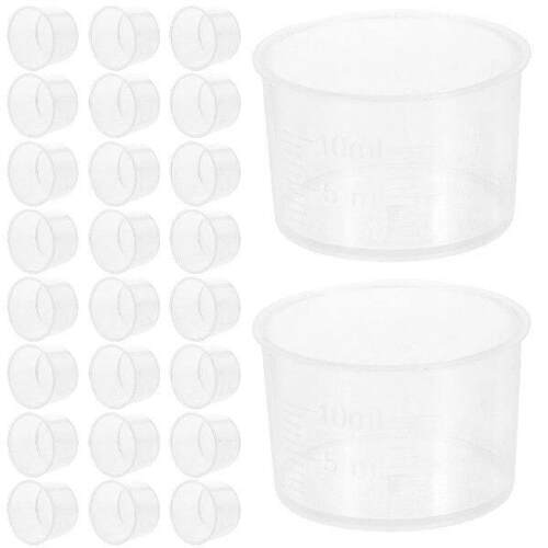 100 Pcs Plastic Measuring Cups Clear Scale Laboratory