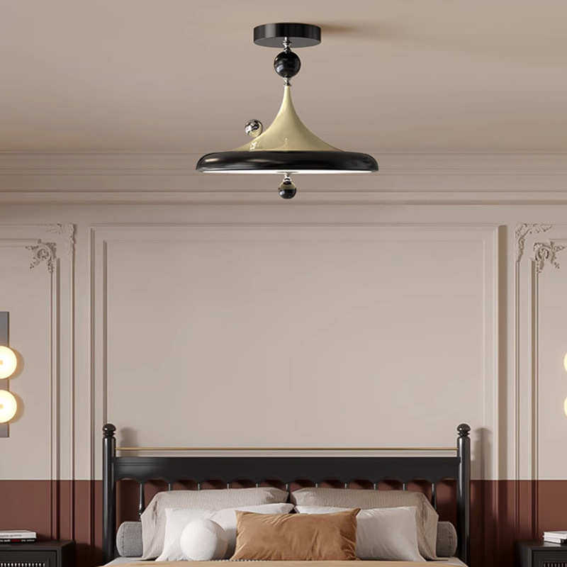 法式中古风卧室高级感设计胡桃木色侘寂风主卧房间护眼灯具吸顶灯,家装灯饰光源,智能吸顶灯,淘宝优惠券,粉丝福利购,淘宝优惠卷