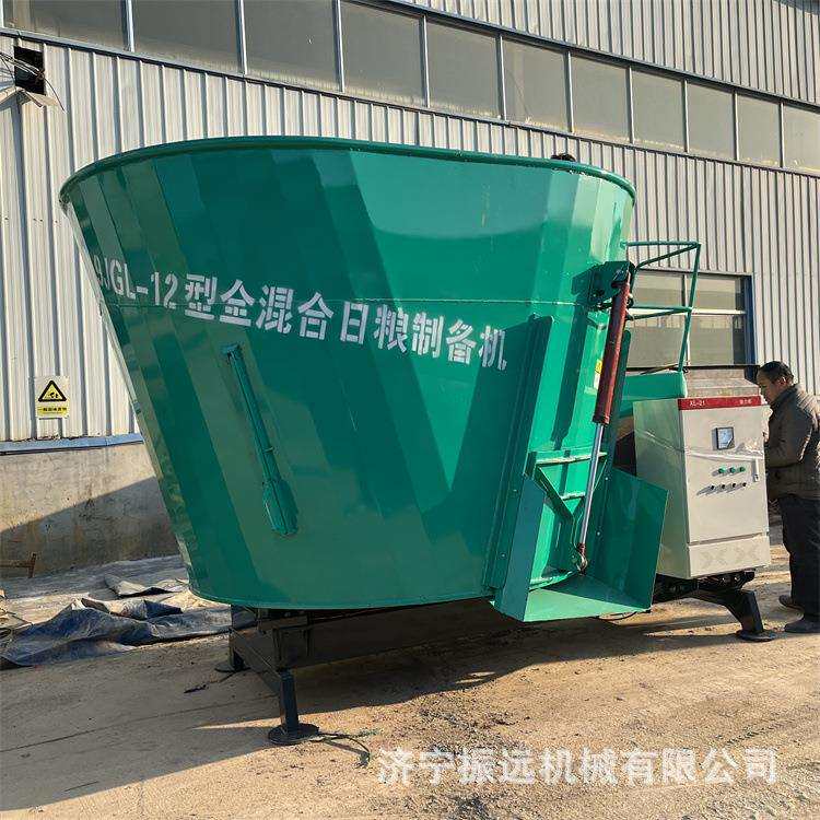 饲草秸秆青储揉丝搅拌机 自带称重牛羊粉碎混合机 16方双轴牧场拌