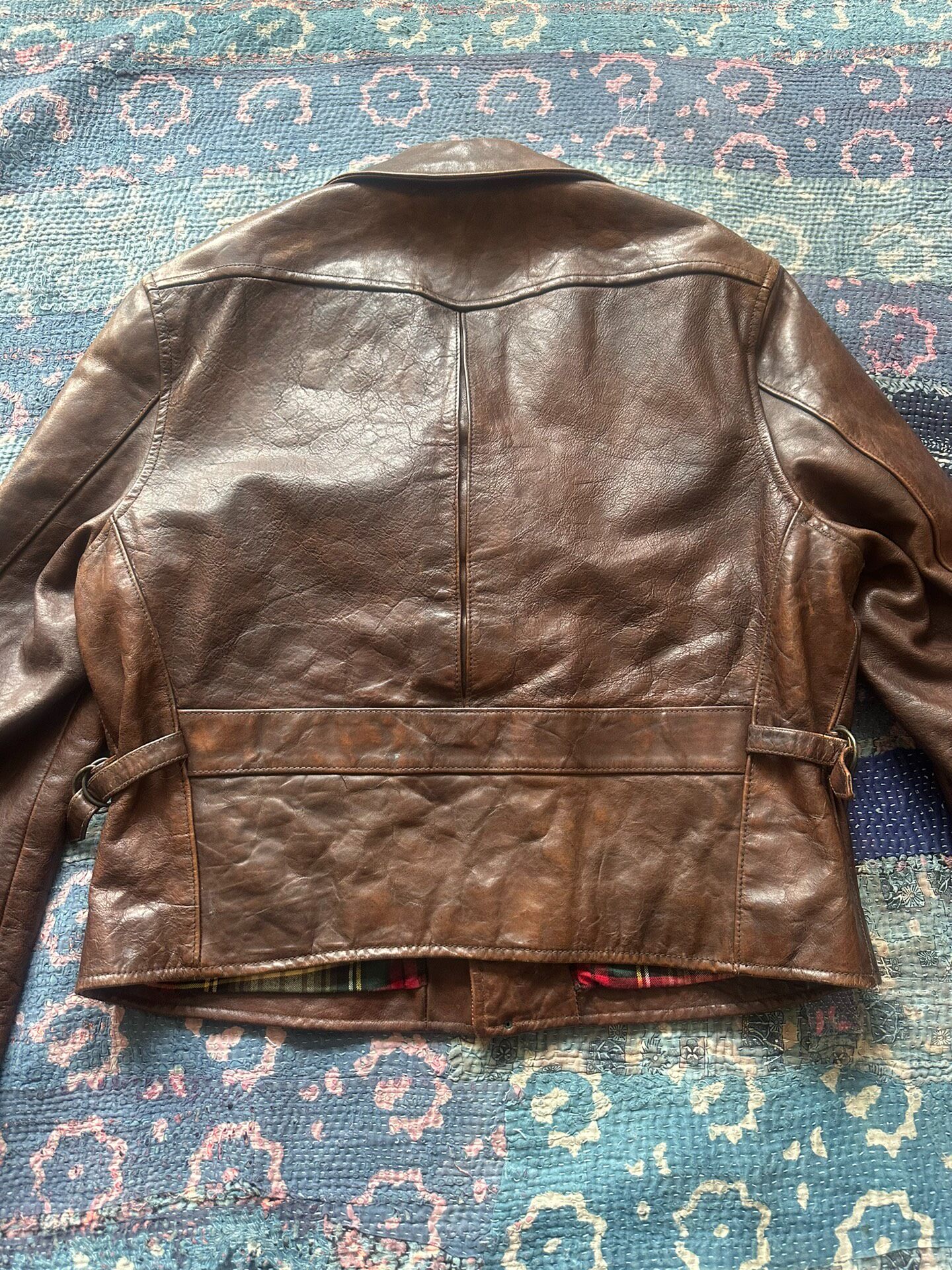 Polo Ralph Lauren Brown Biker Leather Jacket — front