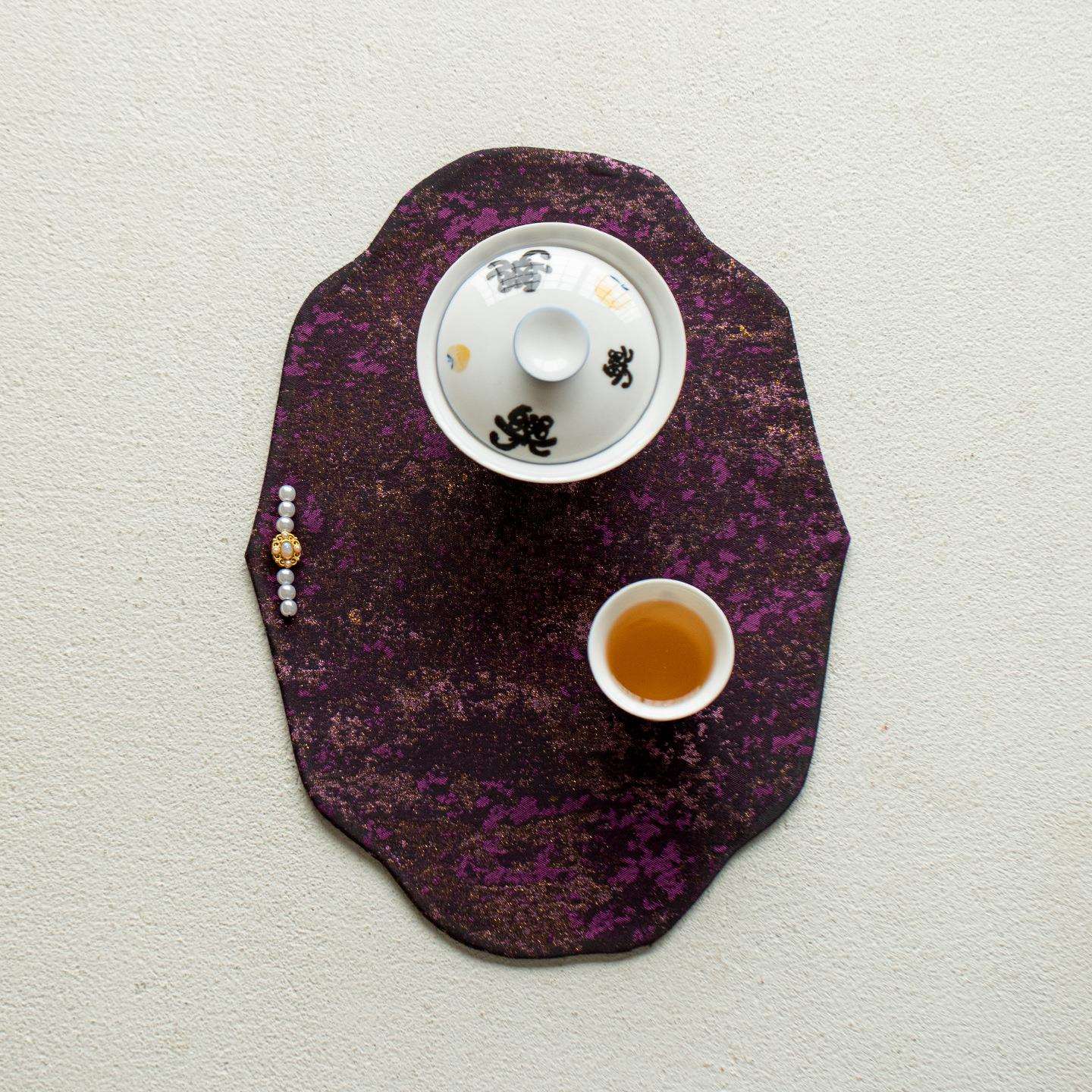 弥言大号加厚双面茶席高档轻奢桌布桌旗家用防水隔热垫子茶道配件