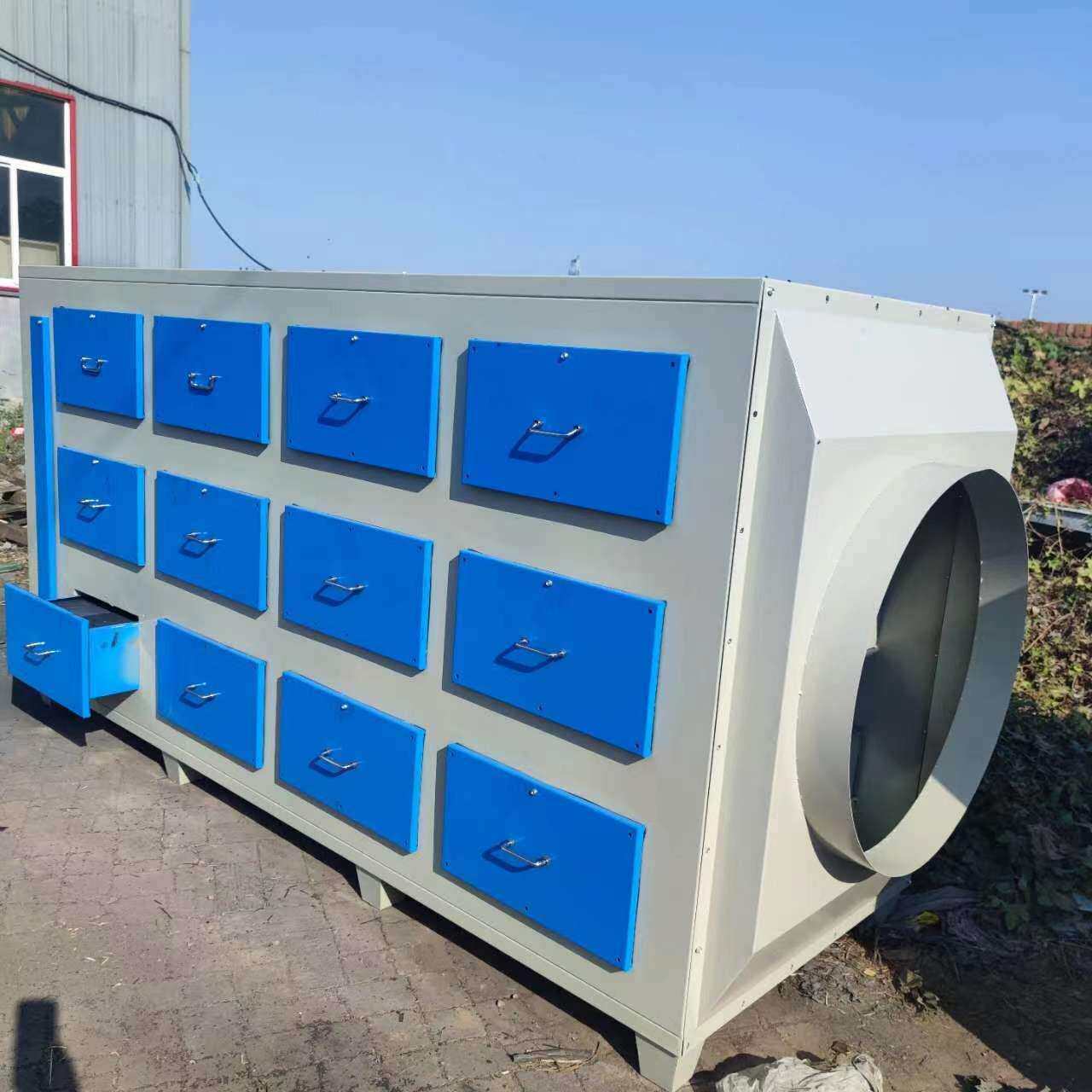 厂家活性炭废气净化器吸附环保箱漆雾处理干式过滤箱工业除味设备