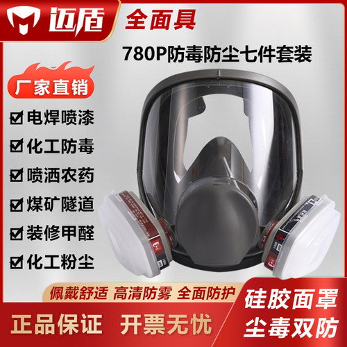 6800防毒面具全面罩喷漆化工打磨防粉尘喷粉活性炭封闭式防尘面罩