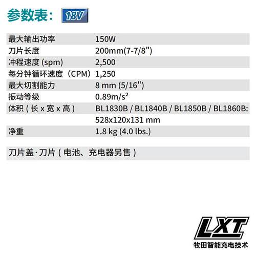 牧田（MAKITA）DUH202充电式篱笆修剪机割灌机修剪园林花坛18V6.0