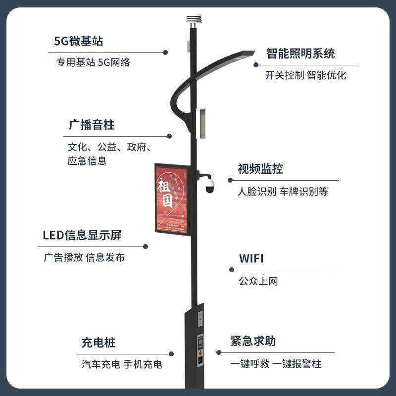 多功能智慧路灯监控灯杆单灯控制路灯智慧灯杆生产厂家智能照明图片