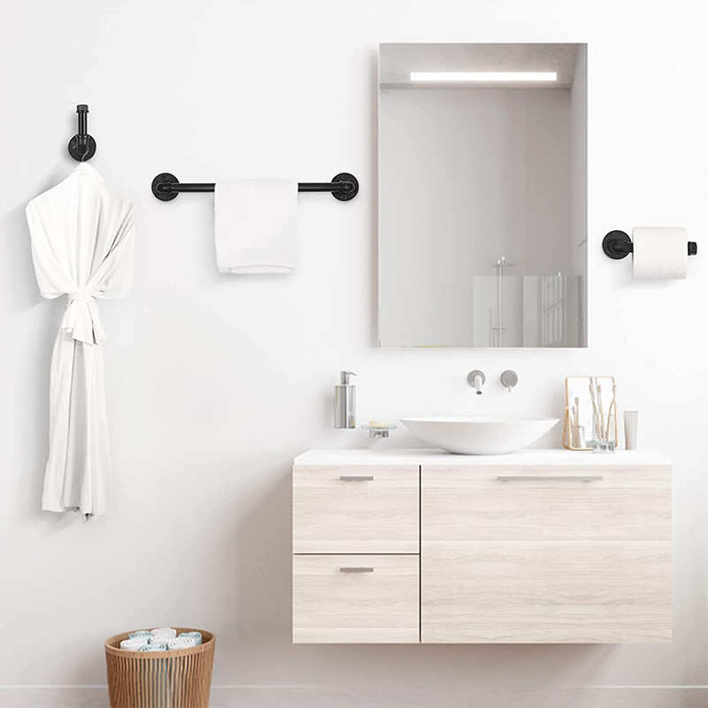 工业风浴室装饰墙架子壁挂式挂墙墙壁铁艺水管墙上置物架