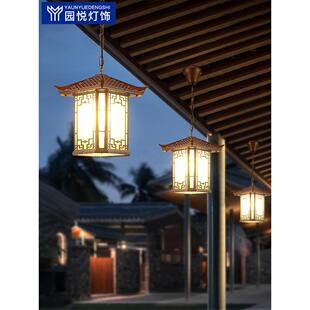 庭院灯户外防水新中式花园凉亭走廊大门口屋檐亭子室外太阳能吊灯