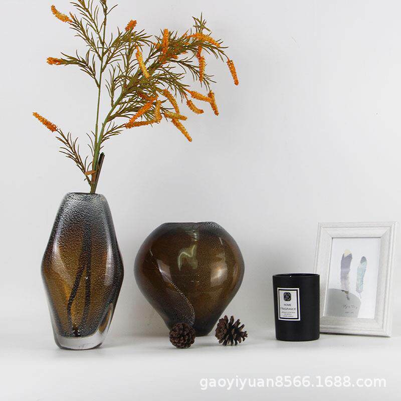 简约现代玻璃花器装饰花瓶摆件插花水培家居客厅样品间餐厅玻璃