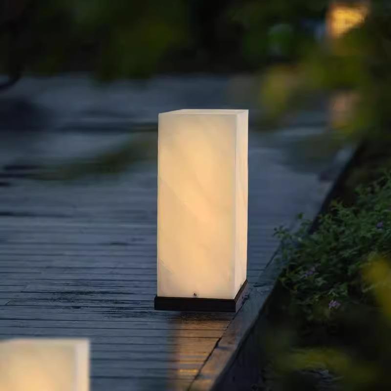 户外仿云石草坪灯防水庭院灯现代简约花园地插灯园林两侧装饰柱灯