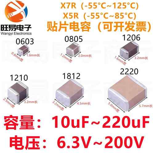 2220 1812 1210 1206 0805 0603贴片电容10uF22uF47uF100uF50V63V