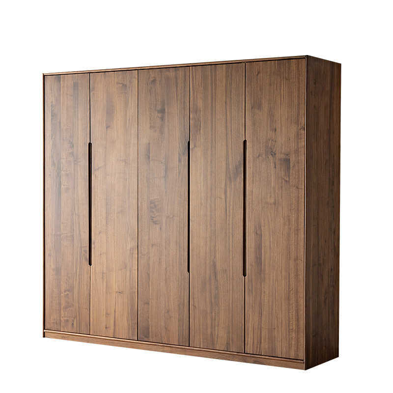 北美黑胡桃木衣柜北欧现代简约全实木卧室平开门原木衣柜组合衣橱,住宅家具,独立衣柜,淘宝优惠券,粉丝福利购,淘宝优惠卷