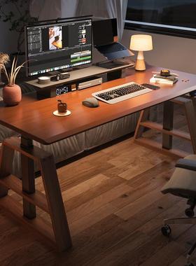 实木电动升降桌书桌电脑桌办公桌智能工作台家用写字桌子KU3