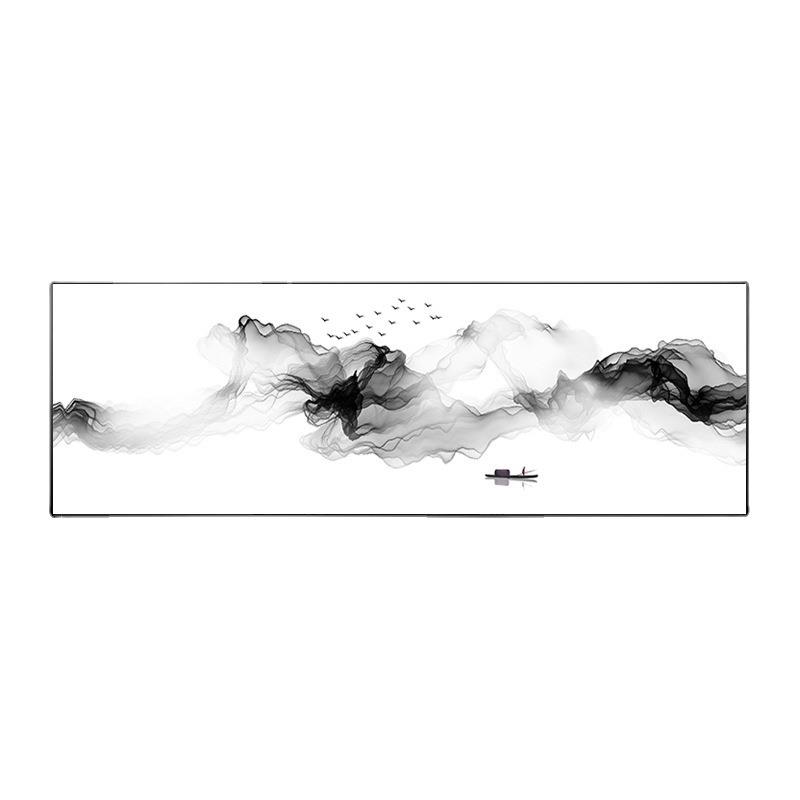 水墨画新中式沙发背景墙装饰画卧室床头山水画客厅挂画茶室禅意壁
