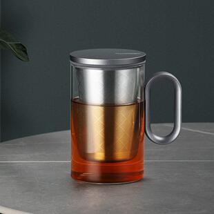 尚明玻璃泡茶杯男女办公室个人专用水杯大容量带盖子高档茶水分离
