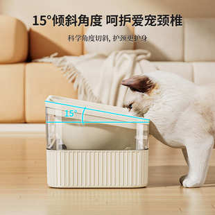 猫咪喂食饮水一体机自动过滤循环大容量饮水器不锈钢食碗宠物用品
