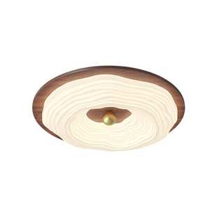 美式 房间吸顶灯木艺大气走廊过道灯具 复古卧室灯中古风2024年新款