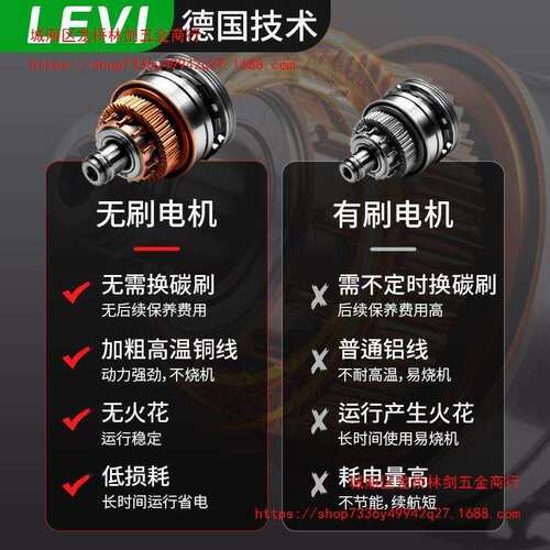 德国无刷电动扳手1200N大妞力汽修冲击扳手通用大艺48V88V84D电池